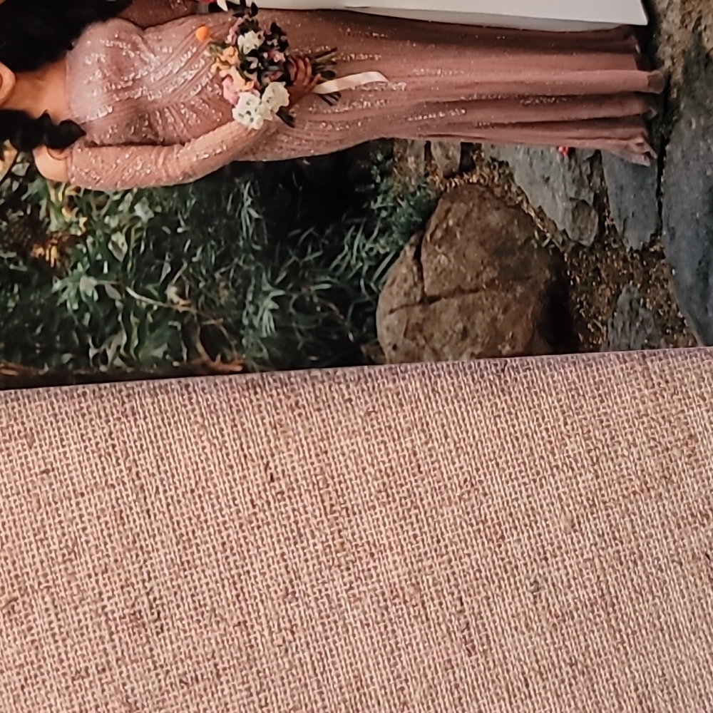 Beaded sequin gown long sleeve size 2 off the shoulder dusty rose maternity